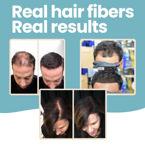 Hair-Illusion-Dark-Brown-Real-Hair-Fibers-for-Thinning-Hair-100-Natural-Texture-Non-Synthetic-Hair-Fibers-Bald-Spot-Cover-Up-for-Women-Men-18-Gram-0-2