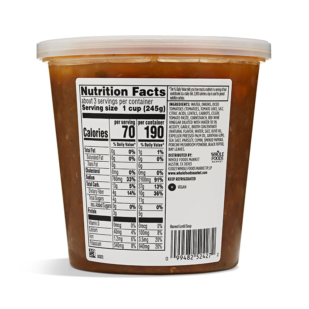 Whole Foods Market Kitchens Harvest Lentil Soup, 24 OZ - Image 2