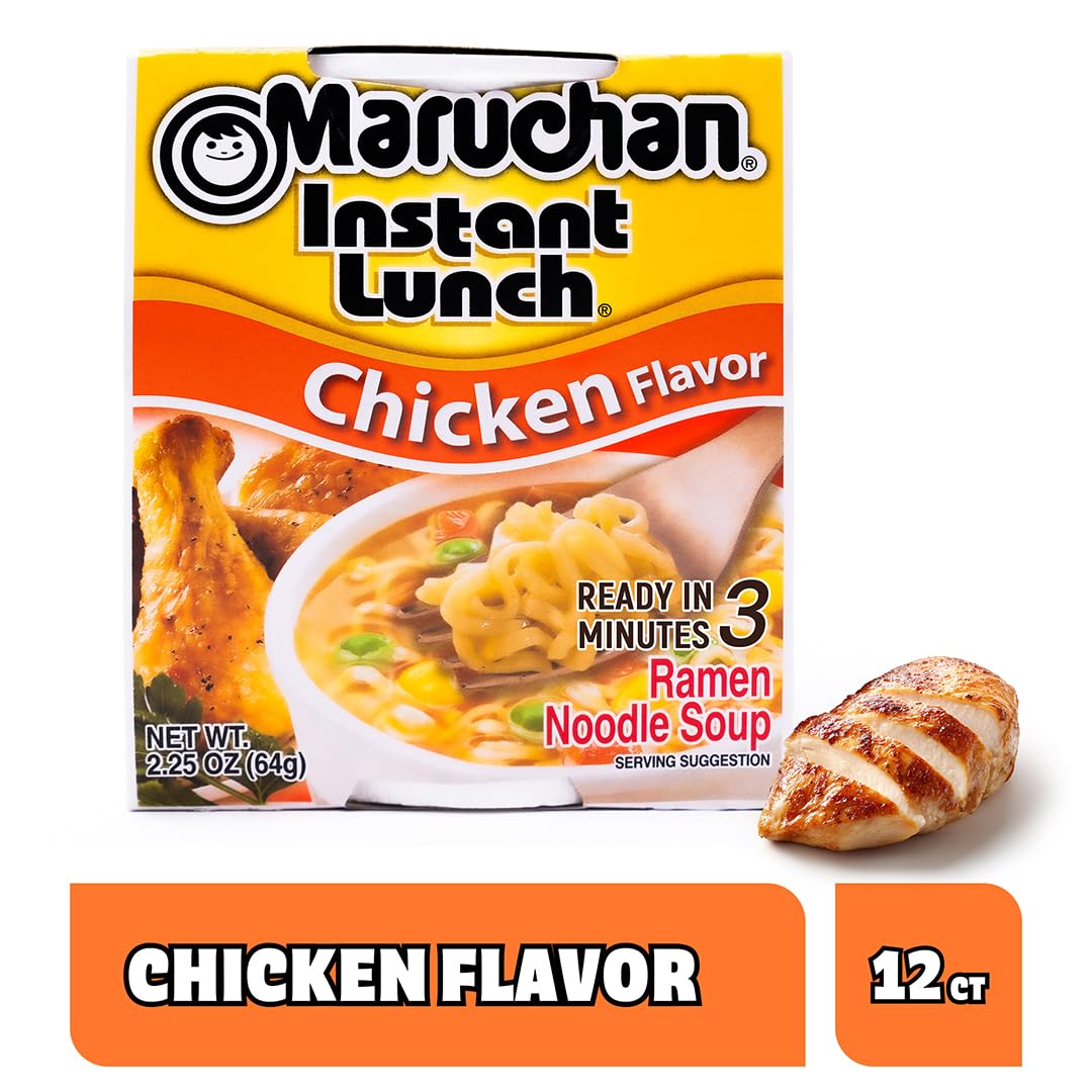 Maruchan Instant Lunch Ramen Noodles, Chicken Flavor – Japanese-Style Instant Noodle Soup, Easy Meal Ready in 3 Minutes – 2.25 Oz. (12 Pack) - Image 3
