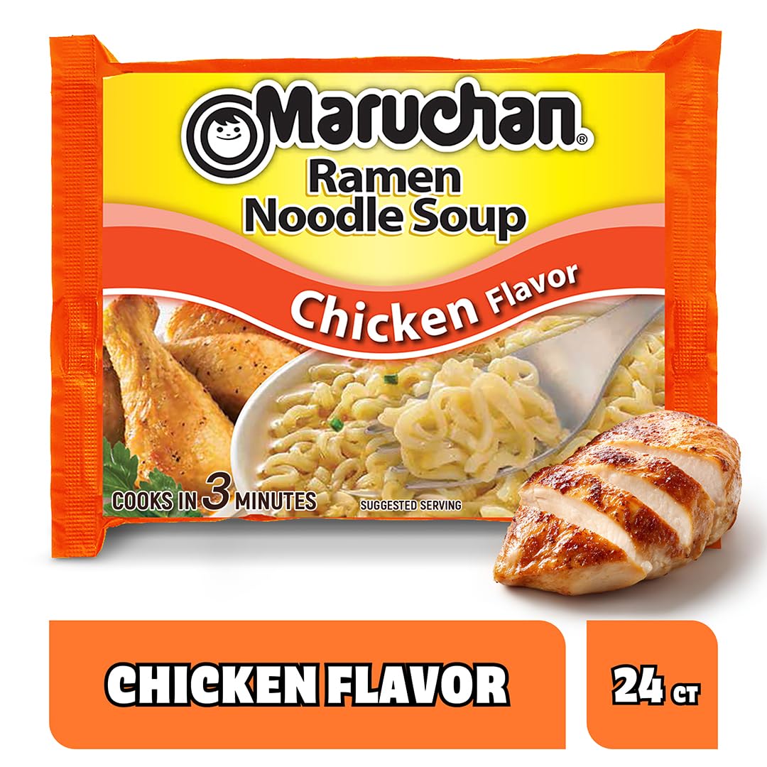 Maruchan Ramen Noodle Soup, Chicken Flavor – Japanese-Style Instant Noodles, Quick & Easy Meal for Kids, Students & Busy Families – 3 Oz. (24 Pack) - Image 3
