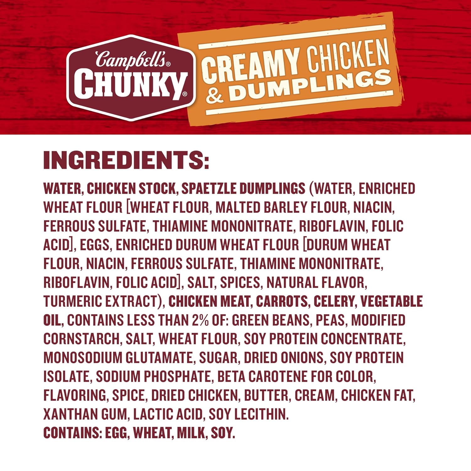 Campbell's Chunky Soup, Creamy Chicken and Dumplings Soup, 18.8 Oz Can - Image 3